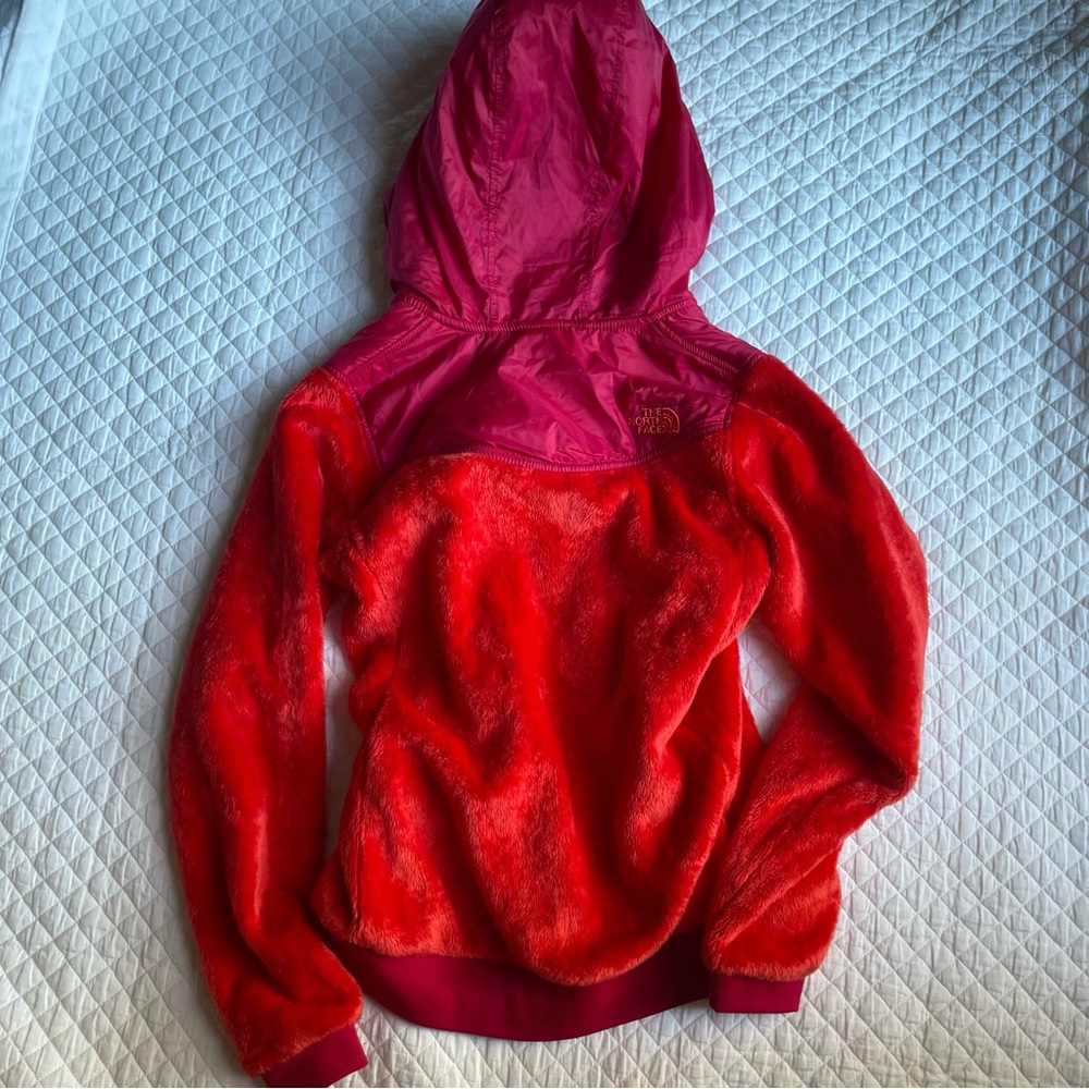 North Face women’s small red and pink zip up hoodie jacket - Picture 5 of 5
